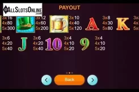 Paytable. Boots Of Luck from Betixon
