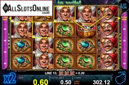 Win screen 2. Bombay Gems from Casino Technology