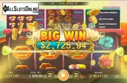 Big win screen. Candy Mania from KA Gaming