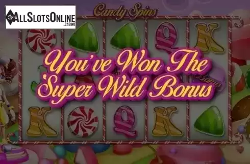 Super Wild Bonus Presentation screen. Candy Spins from MetaGU