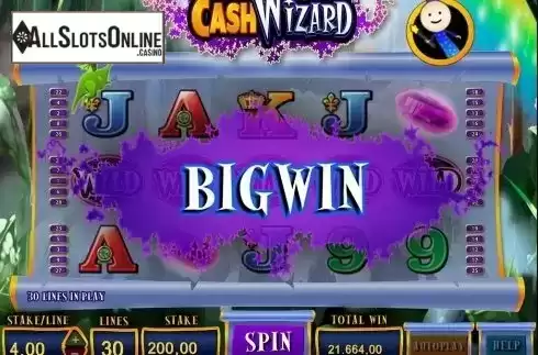 Big Win screen. Cash Wizard from Bally