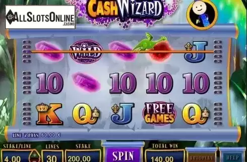 Wild Win screen. Cash Wizard from Bally