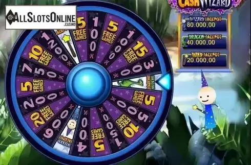 Bonus Wheel screen. Cash Wizard from Bally