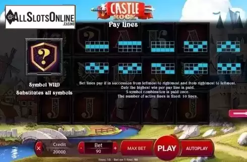 Paytable 2. Castle Rock from X Play