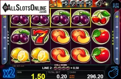 Win screen 1. Chilli Bomb from Casino Technology