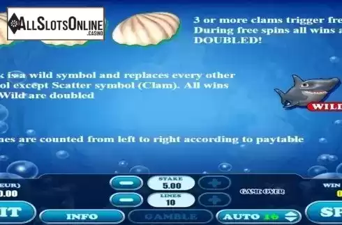 Paytable 3. Crazy Shark from AlteaGaming