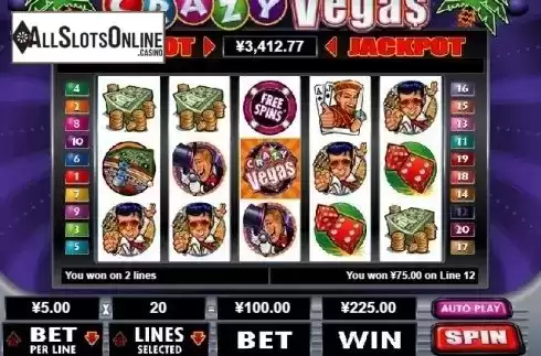 Win Screen. Crazy Vegas from RTG