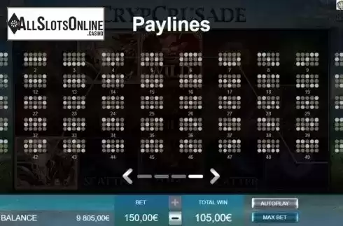 Paylines. CrypCrusade from Ganapati