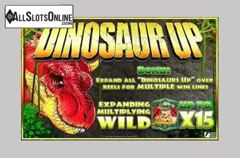 Start Screen. Dinosaur Up from Lightning Box