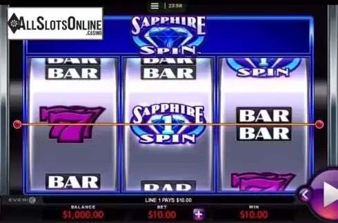 Win Screen 1. Sapphire Spin from Everi