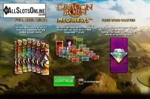 Game features. Dragon Born from Big Time Gaming