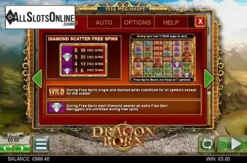 Paytable 4. Dragon Born from Big Time Gaming