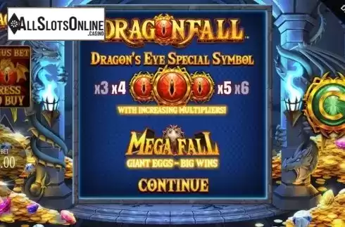 Start Screen. Dragon Fall from Blueprint