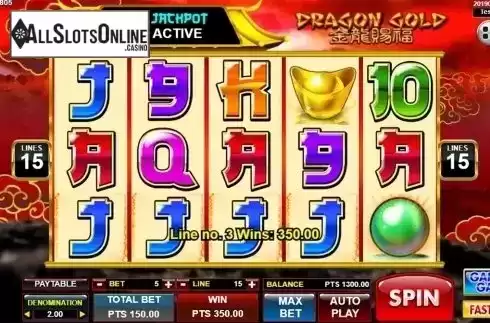 Win screen 3. Dragon Gold from Spadegaming