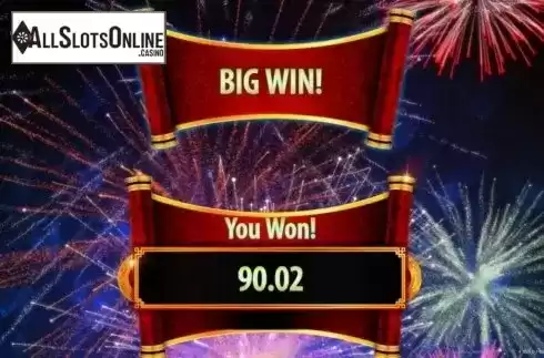 Big Win screen. Dragon Spin from Bally