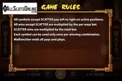 Rules. Dragon's Way from KA Gaming