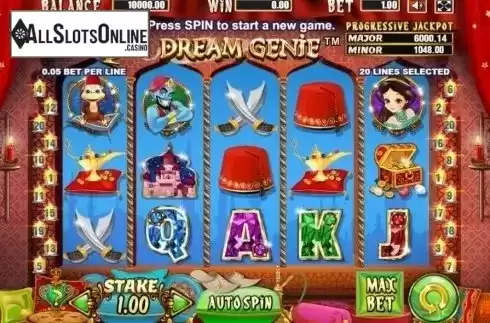 Reel Screen. Dream Genie from Allbet Gaming