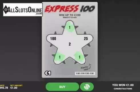 Game Screen 3. Express 100 from Hacksaw Gaming