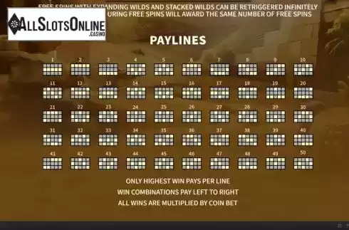 Paylines. Egypt Spin from Skywind Group