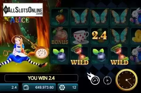 Win screen 2. Fancy Alice from Manna Play