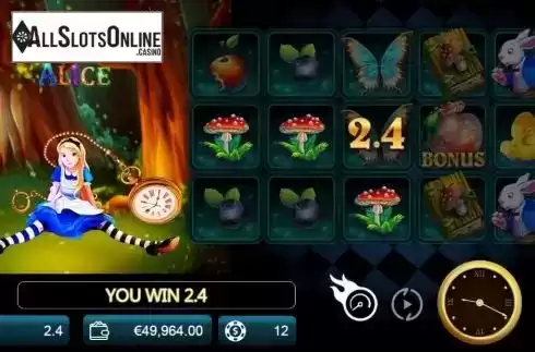 Win screen 3. Fancy Alice from Manna Play