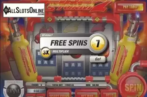 Free spins screen. Firestorm 7 from Rival Gaming