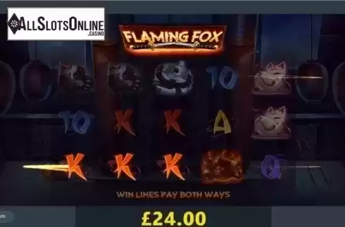 Win Screen 2. Flaming Fox from Red Tiger