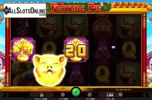 Win Screen. Fortune Pig from iSoftBet