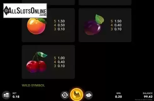 Paytable 2. Fruit Macau from Mascot Gaming
