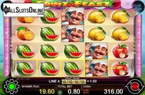 Win screen 3. Fruit Feast from Casino Technology