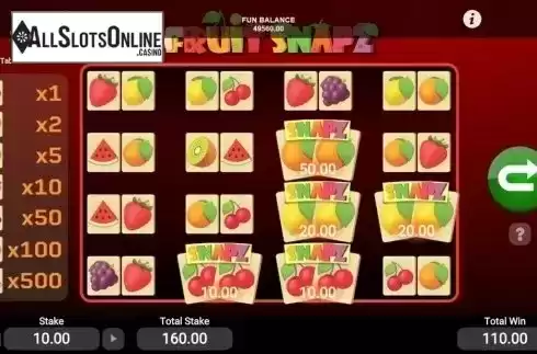 Paytable. Fruit Snapz from 1X2gaming
