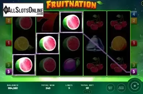 Win screen 1. Fruitnation from Bally