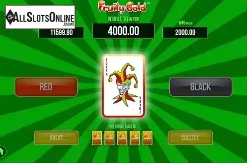 Gamble game screen 2. Fruity Gold from SYNOT