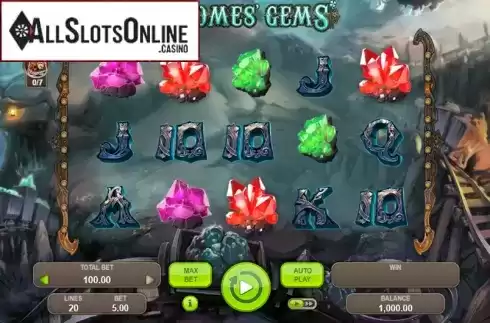 Game Workflow screen. Gnomes' Gems from Booongo