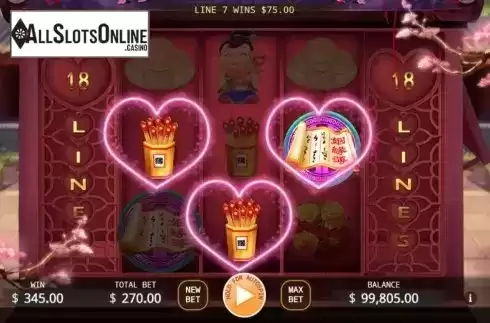 Win screen 1. God of Love from KA Gaming