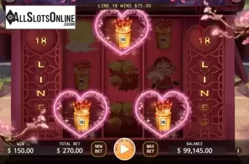 Win screen 2. God of Love from KA Gaming