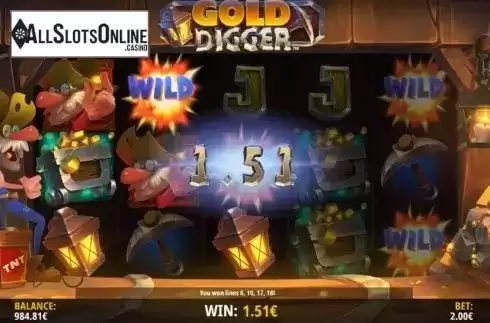 Win Screen 2. Gold Digger from iSoftBet