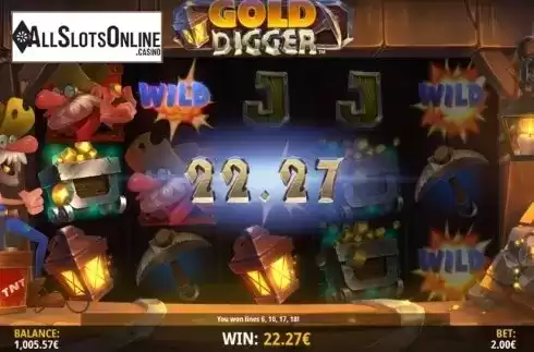 Win Screen 3. Gold Digger from iSoftBet
