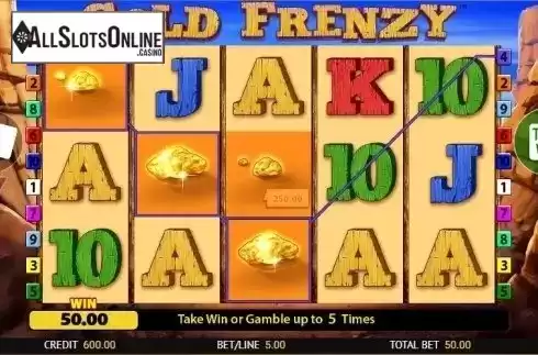 Win Screen. Gold Frenzy from Reel Time Gaming