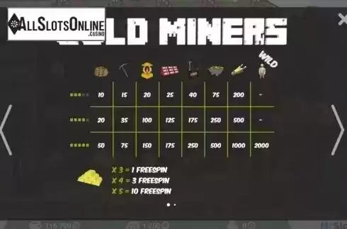 Screen2. Gold Miners from MrSlotty