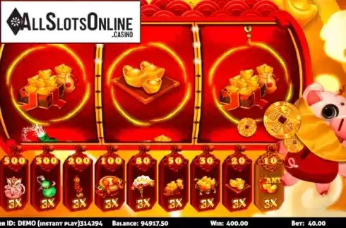 Win Screen. Goldy Piggy from Triple Profits Games