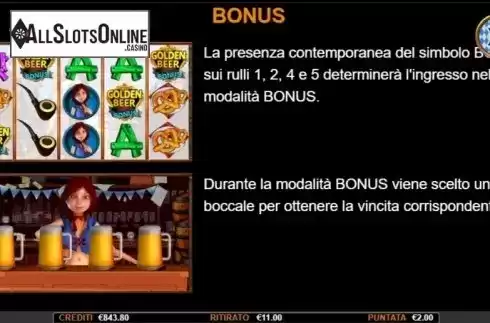 Paytable 4. Golden Beer from Nazionale Elettronica