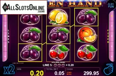 Win screen 2. Golden Hand from Casino Technology