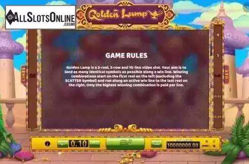 Screen3. Golden Lamp from BF games