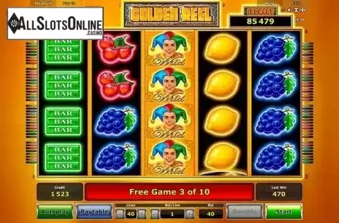 Free spins screen. Golden Reel from Greentube