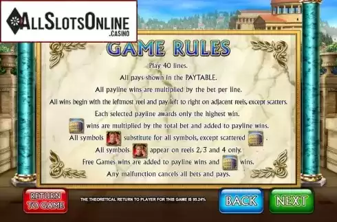 Screen4. Golden Rome from Leander Games
