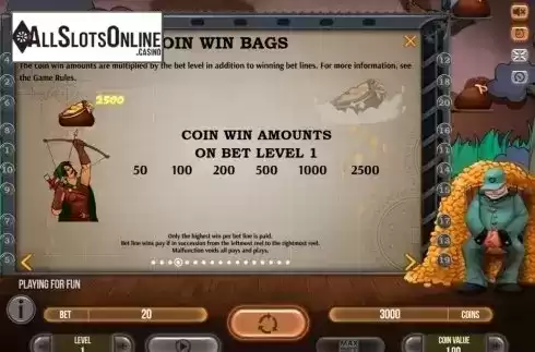 Coin win bags. Golden Shot from Fugaso