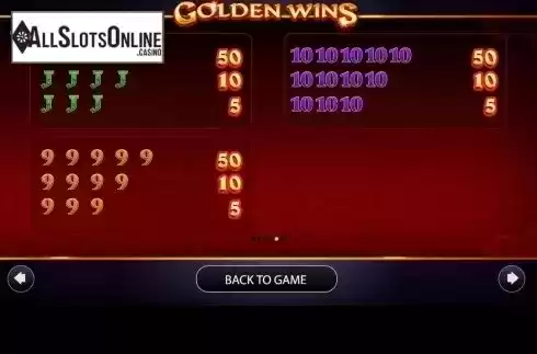 Paytable 3. Golden Wins from AGS