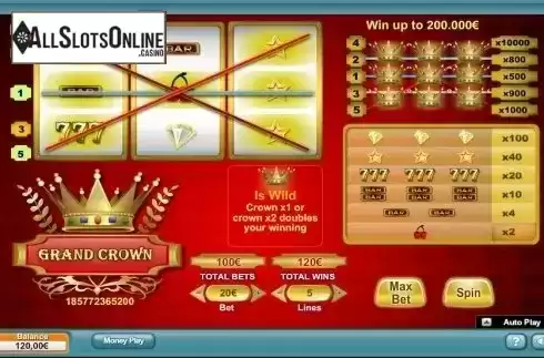 Screen 1. Grand Crown from NeoGames