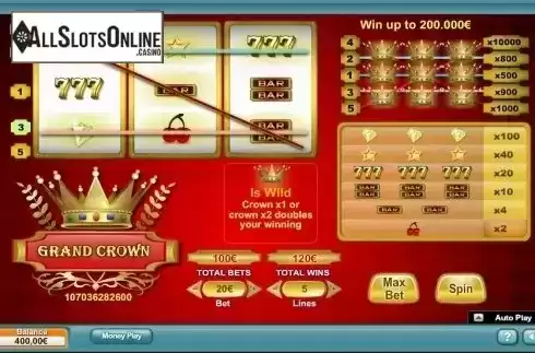 Screen 2. Grand Crown from NeoGames